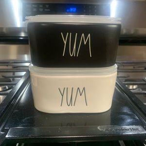 Rae Dunn set of 2 “YUM” food storage